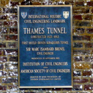 plaque commemorative thames tunnel 1843